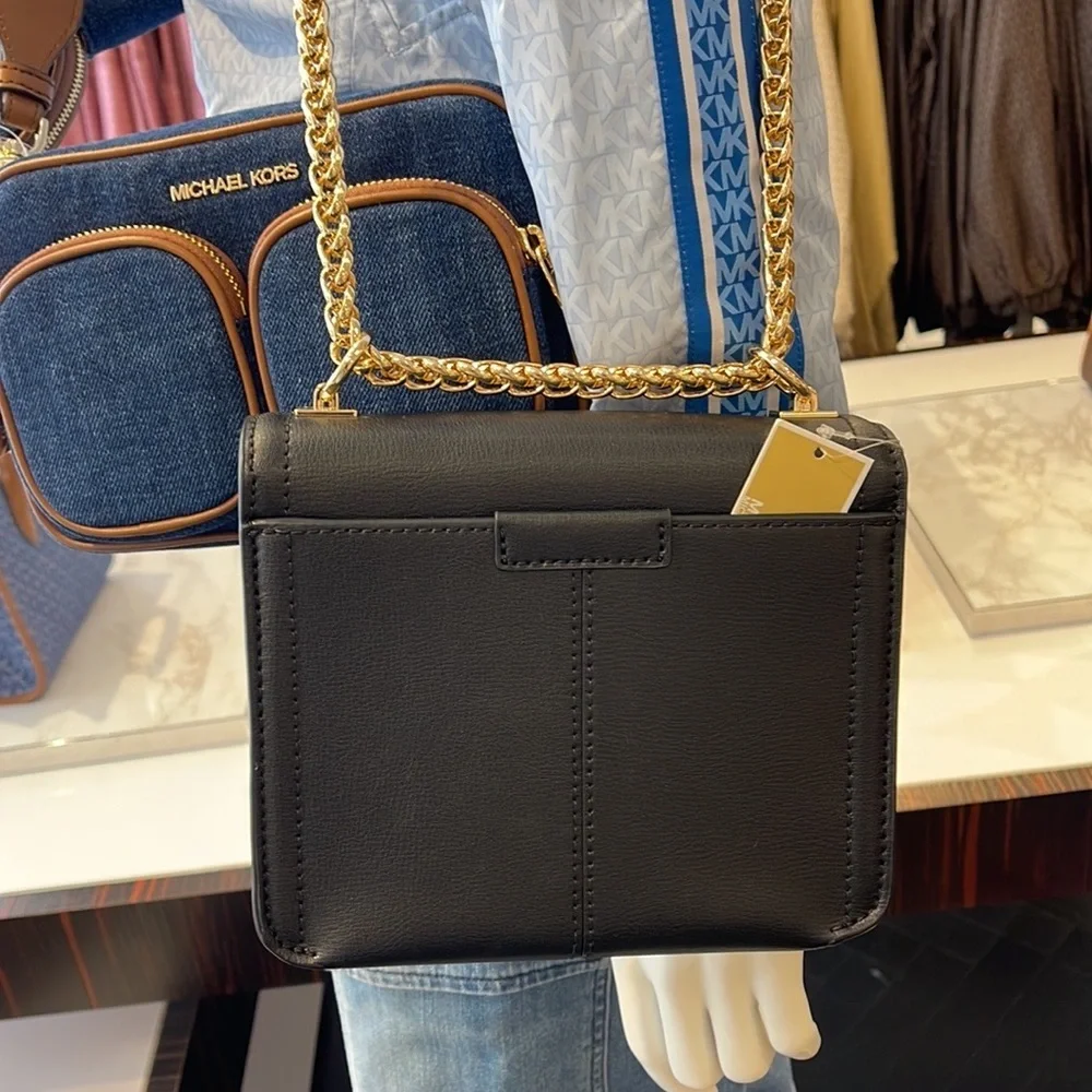 MICHAEL KORS SONIA SMALL SHOULDER XBODY BLACK COLOR